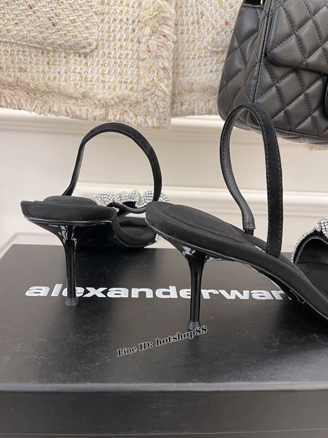 Alexanderwang麥昆早春新款水鑽膠片高跟涼鞋 Julie水晶發束式涼鞋 dx2229